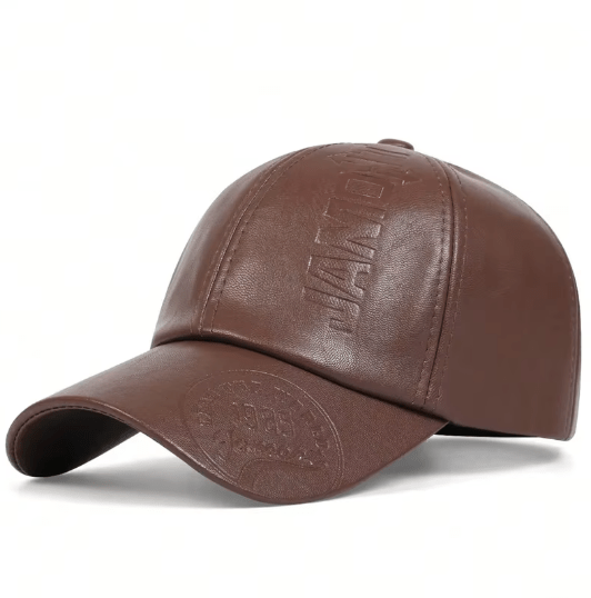 1985 Vintage Faux Leather Baseball Cap Adjustable - Hautefull