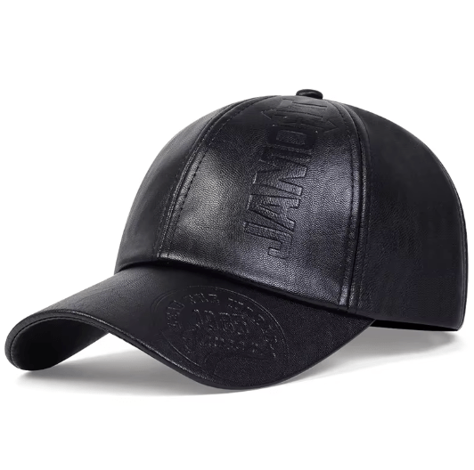 1985 Vintage Faux Leather Baseball Cap Adjustable - Hautefull