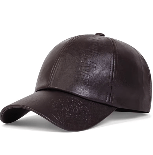 1985 Vintage Faux Leather Baseball Cap Adjustable - Hautefull