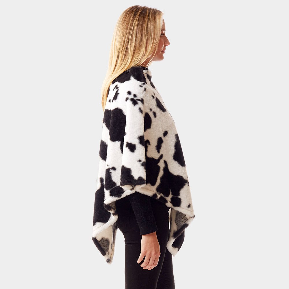 Cow Printed Soft Poncho for Women - Hautefull