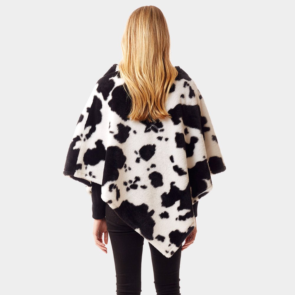 Cow Printed Soft Poncho for Women - Hautefull