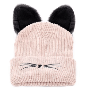 Faux Fur Cat Ear Beanie for Women - Hautefull