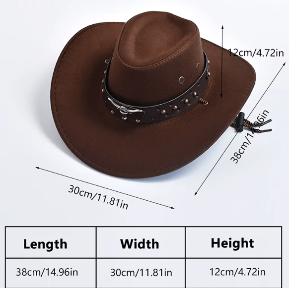 Faux Suede Western Cowboy Hat - Hautefull