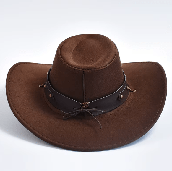 Faux Suede Western Cowboy Hat - Hautefull