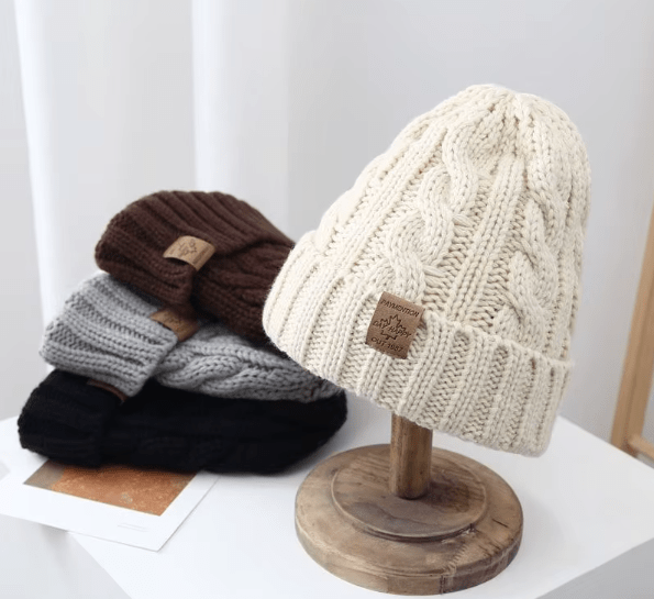 Fur Lined Knit Beanie Hat - Hautefull