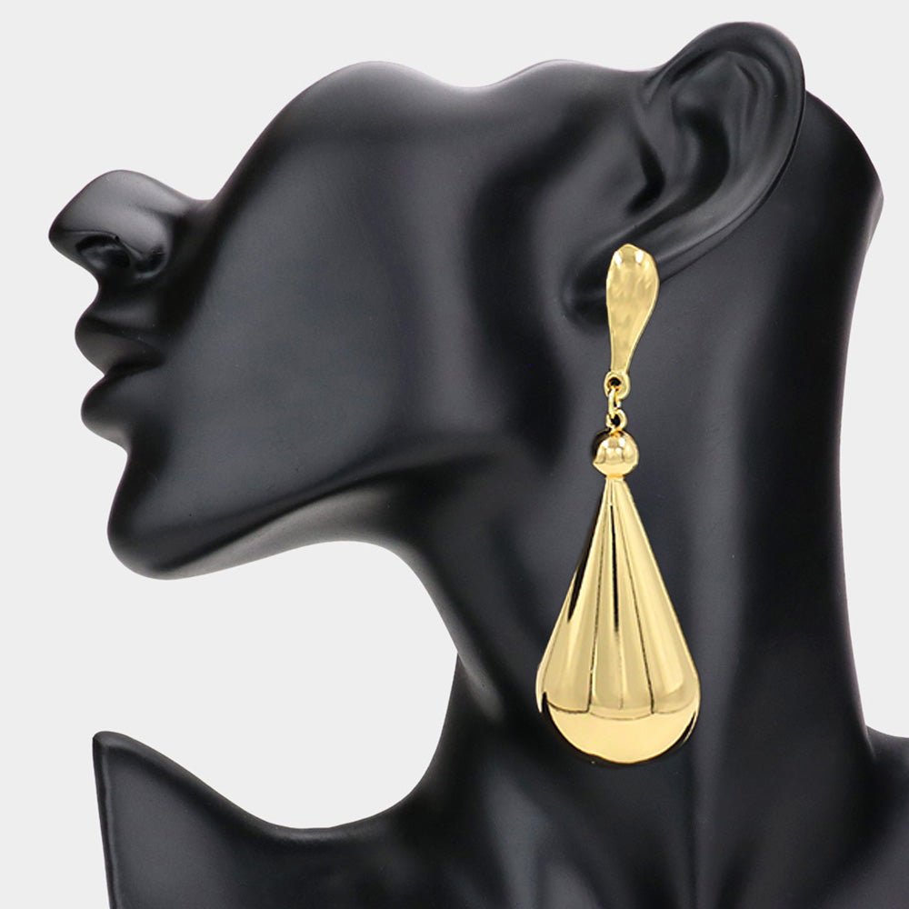 Gold Tone Tear Drop Earrings - Hautefull