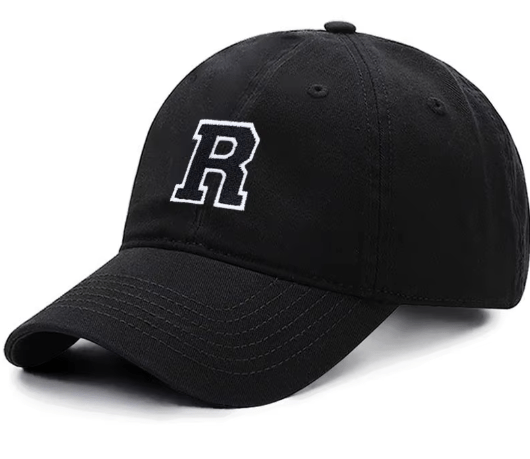 Initial Letter A - Z Embroidered Black Baseball Cap – Adjustable Cotton Snapback - Hautefull