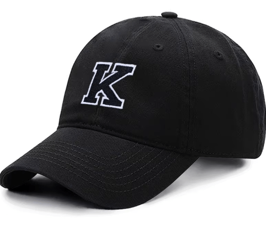 Initial Letter A - Z Embroidered Black Baseball Cap – Adjustable Cotton Snapback - Hautefull