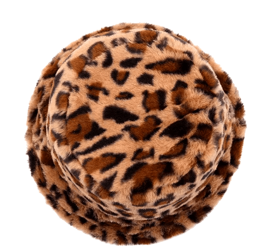 Leopard Print Faux Fur Bucket Hat - Hautefull