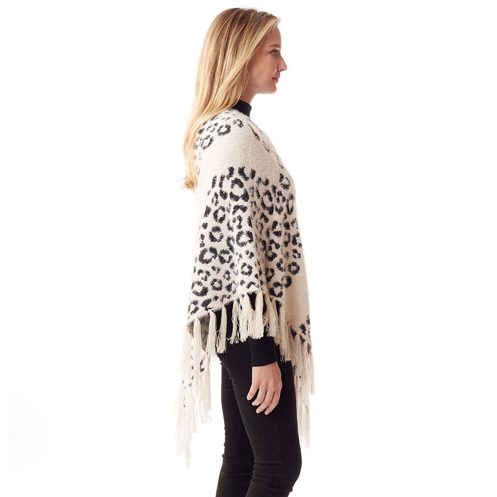 Leopard Print Poncho for Women - Hautefull