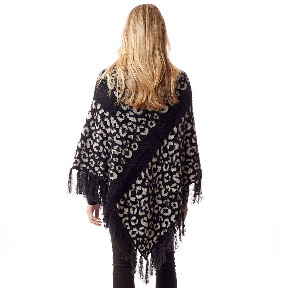 Leopard Print Poncho for Women - Hautefull