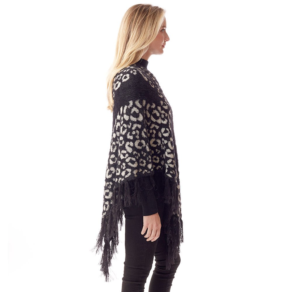 Leopard Print Poncho for Women - Hautefull