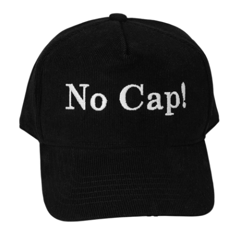 NO CAP! Embroidered Corduroy Baseball Cap - Hautefull