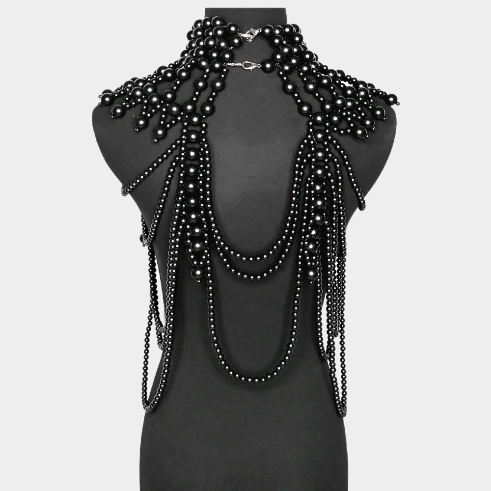 Pearl Draped Body Statement Necklace - Hautefull