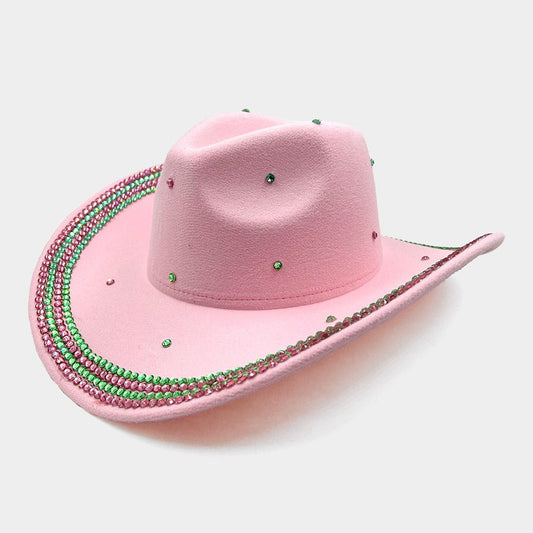 Rhinestone-Embellished Western Cowboy Hat - Hautefull