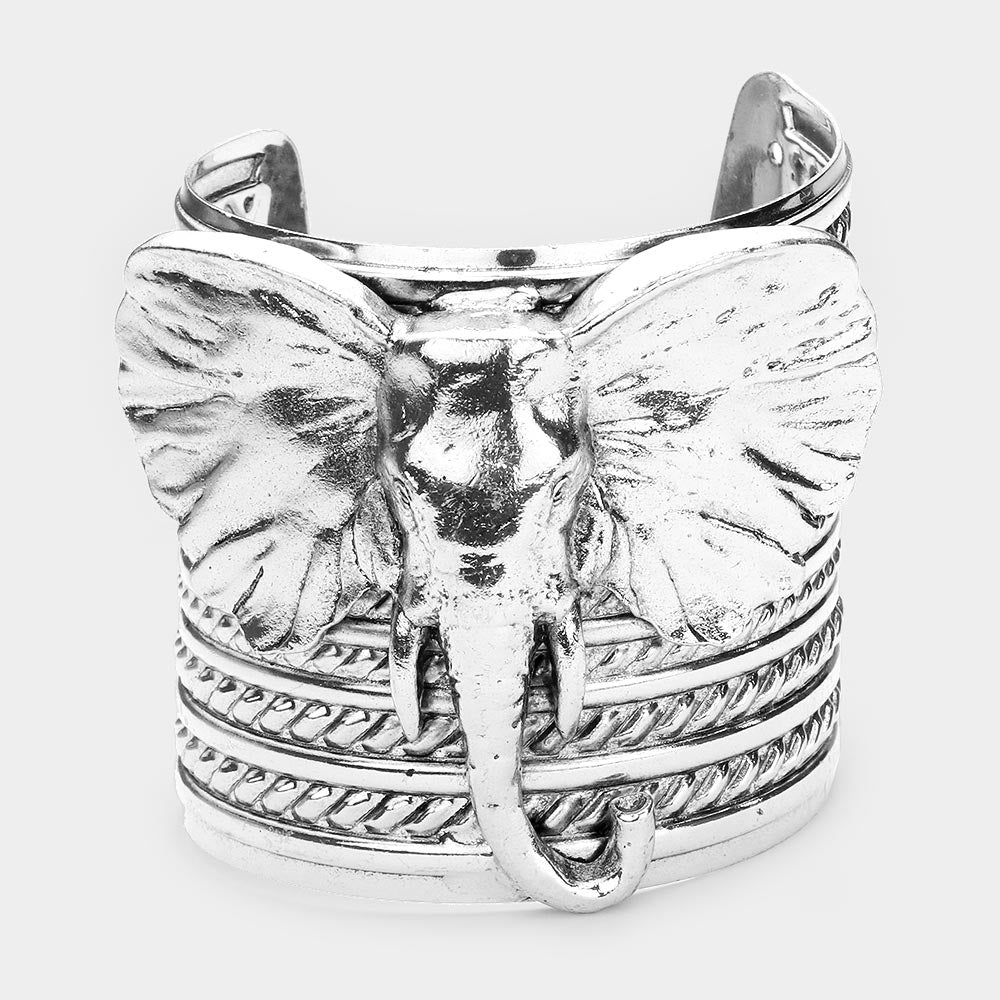 Shimmery Elephant Cuff Bracelet - Hautefull