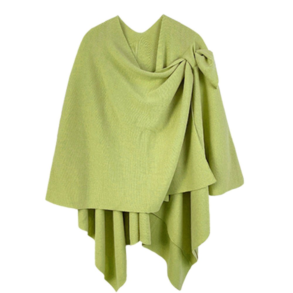 Solid Ruana Poncho with Shoulder Strap - Hautefull