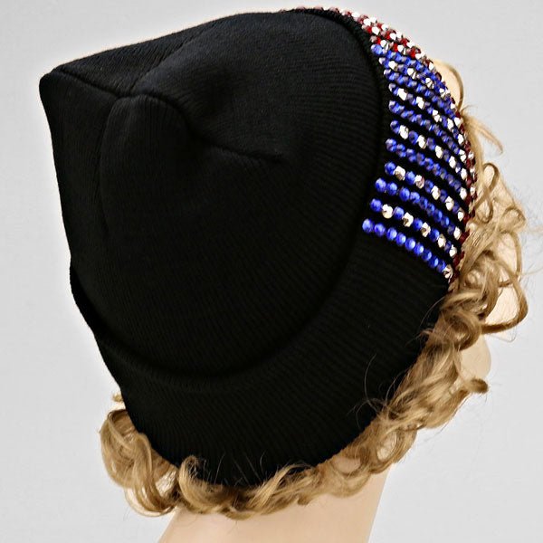 Sparkling American Flag Beanie Hat - Hautefull