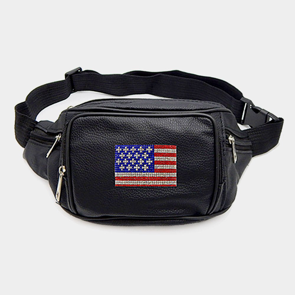 Sparkling American Flag Fanny Pack - Hautefull