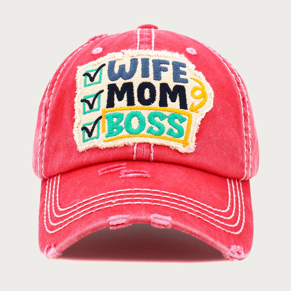 Vintage "Wife Mom Boss" Baseball Cap - Hautefull