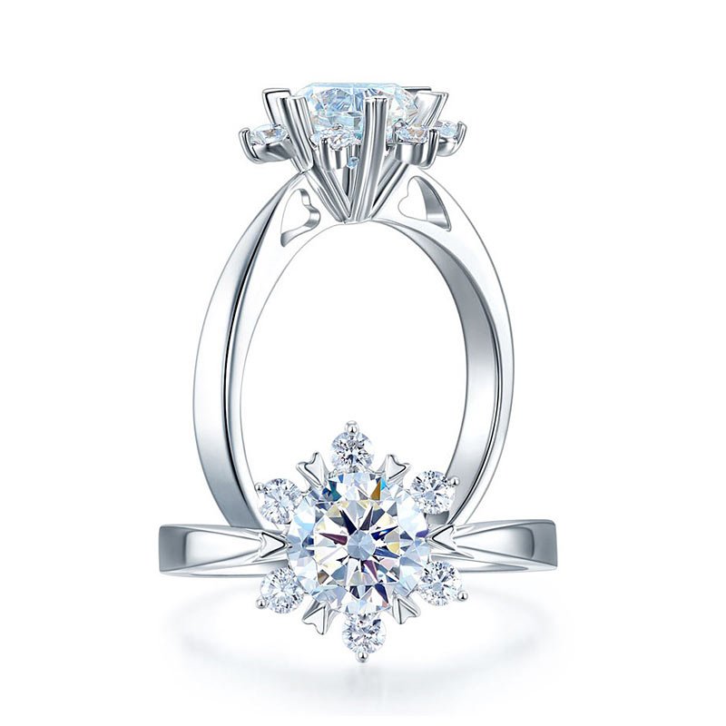 1 Ct Floral Moissanite Diamond Engagement Ring - Hautefull