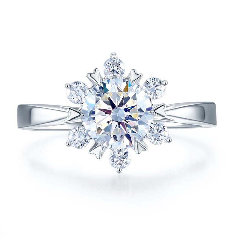 1 Ct Floral Moissanite Diamond Engagement Ring - Hautefull