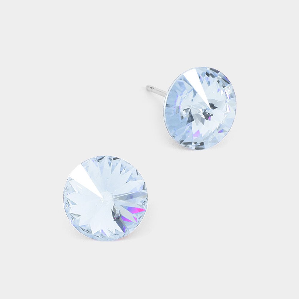 10 MM ROUND CRYSTAL STUD EARRINGS - Hautefull