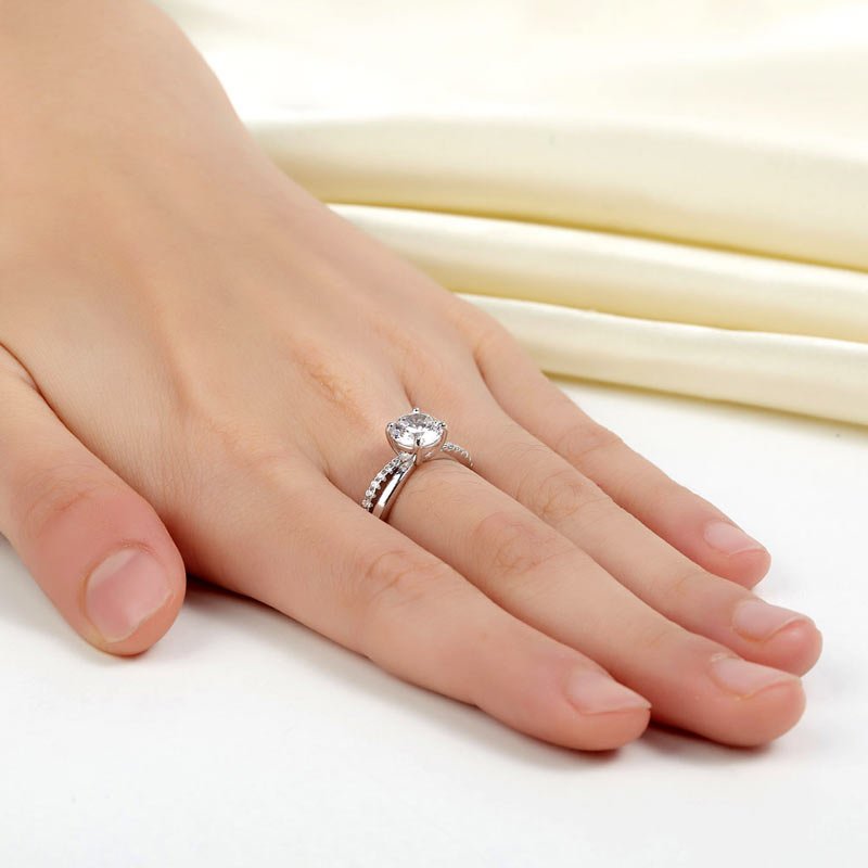 1.25 Carat 925 Sterling Silver Promise Engagement Ring Lab Created - Hautefull