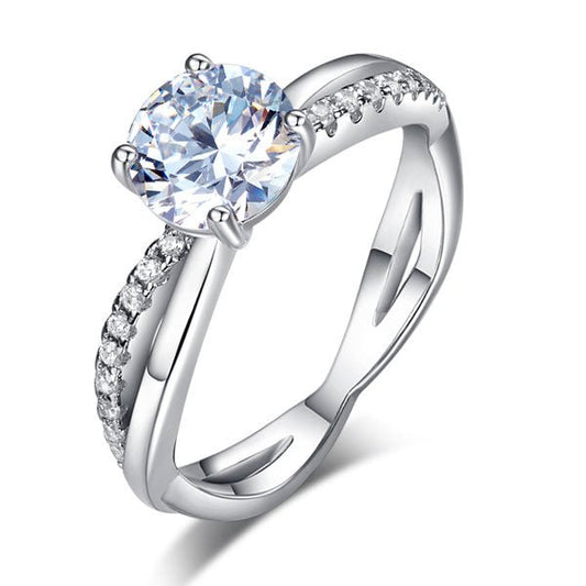 1.25 Carat 925 Sterling Silver Promise Engagement Ring Lab Created - Hautefull