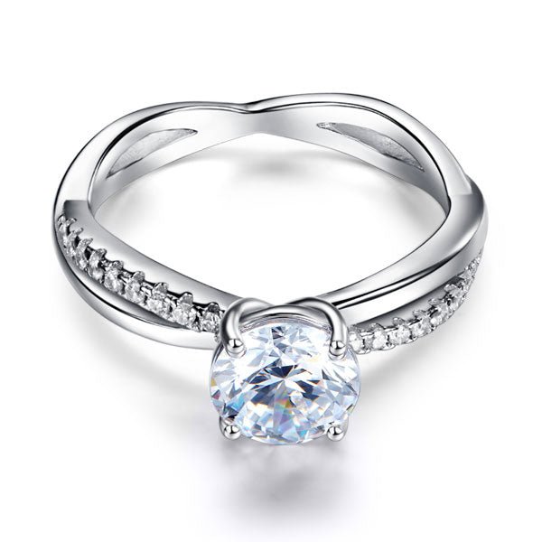 1.25 Carat 925 Sterling Silver Promise Engagement Ring Lab Created - Hautefull