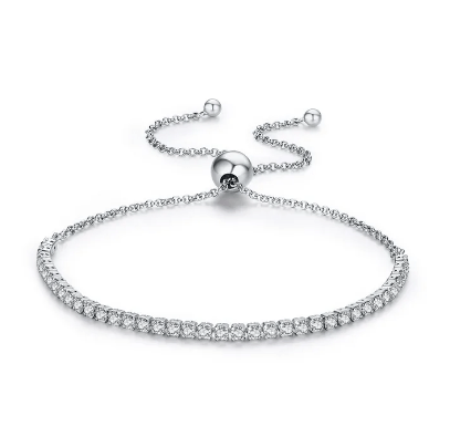 14K Gold Plated CZ Sterling Silver Tennis Bracelet - Hautefull