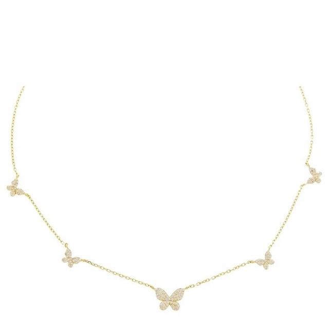 18k Gold Plated Butterfly Clavicle Necklace - Hautefull