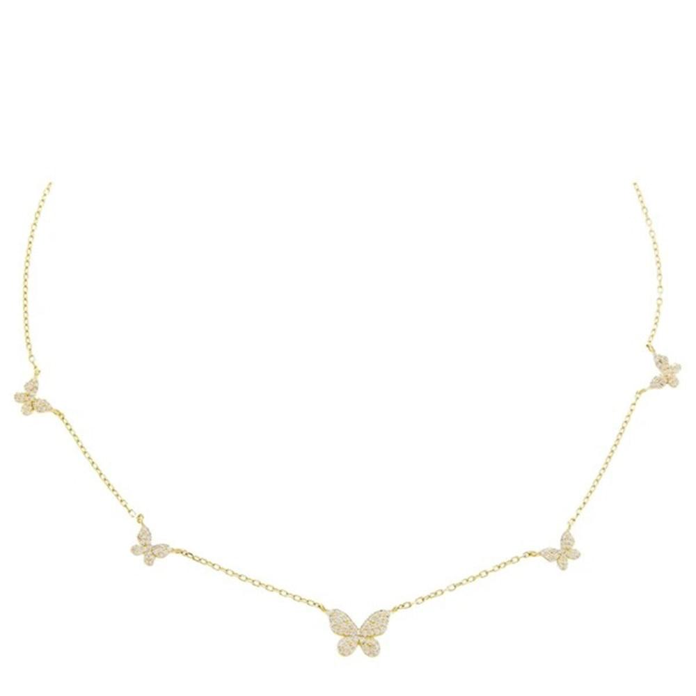 18k Gold Plated Butterfly Clavicle Necklace - Hautefull