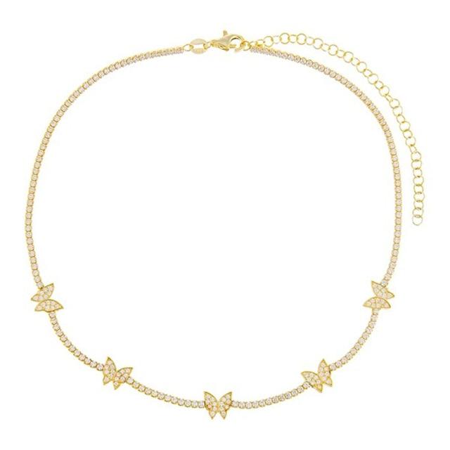 18k Gold Plated Butterfly Clavicle Necklace - Hautefull