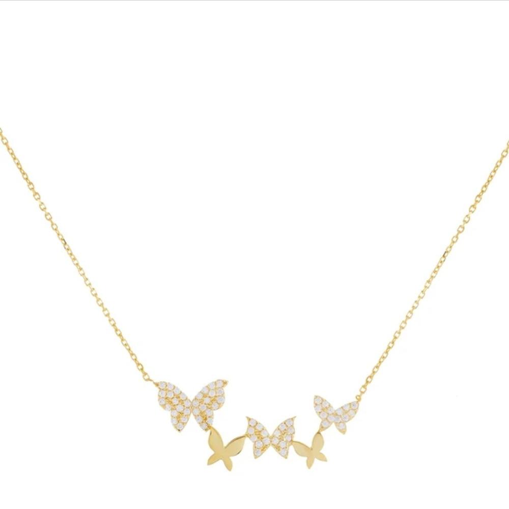 18k Gold Plated Butterfly Clavicle Necklace - Hautefull