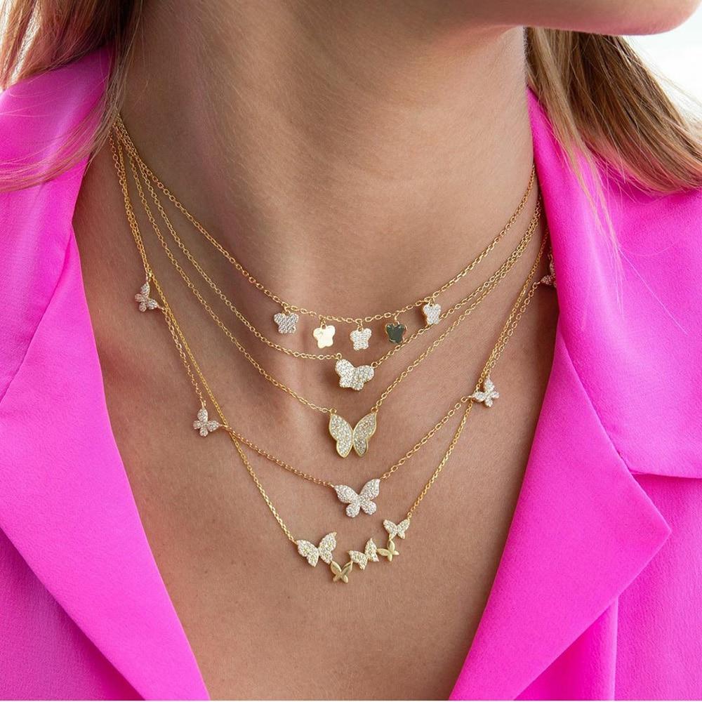 18k Gold Plated Butterfly Clavicle Necklace - Hautefull