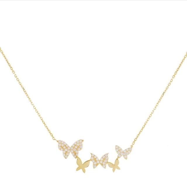 18k Gold Plated Butterfly Clavicle Necklace - Hautefull