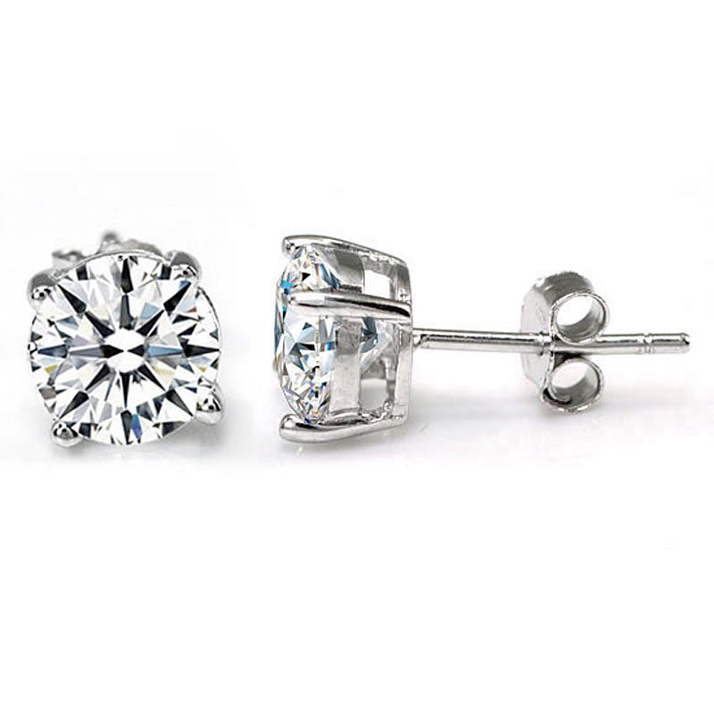 1ct Lab Created 925 Silver Stud Earrings - Hautefull