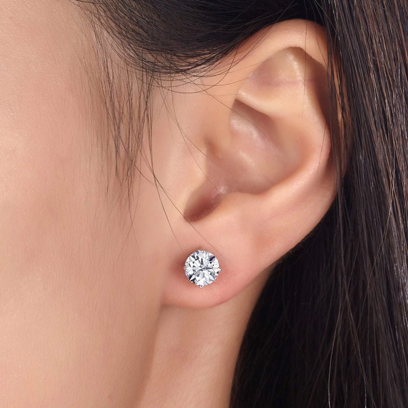 1ct Lab Created 925 Silver Stud Earrings - Hautefull