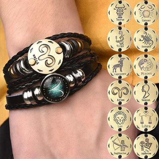 2pcs/set 12 Constellation Luminous Zodiac Signs Bracelet - Hautefull