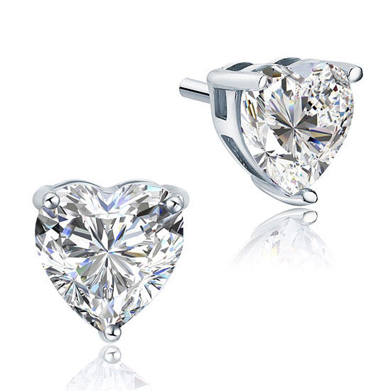 4ct Lab Created Diamond 925 Sterling Silver Earrings - Hautefull