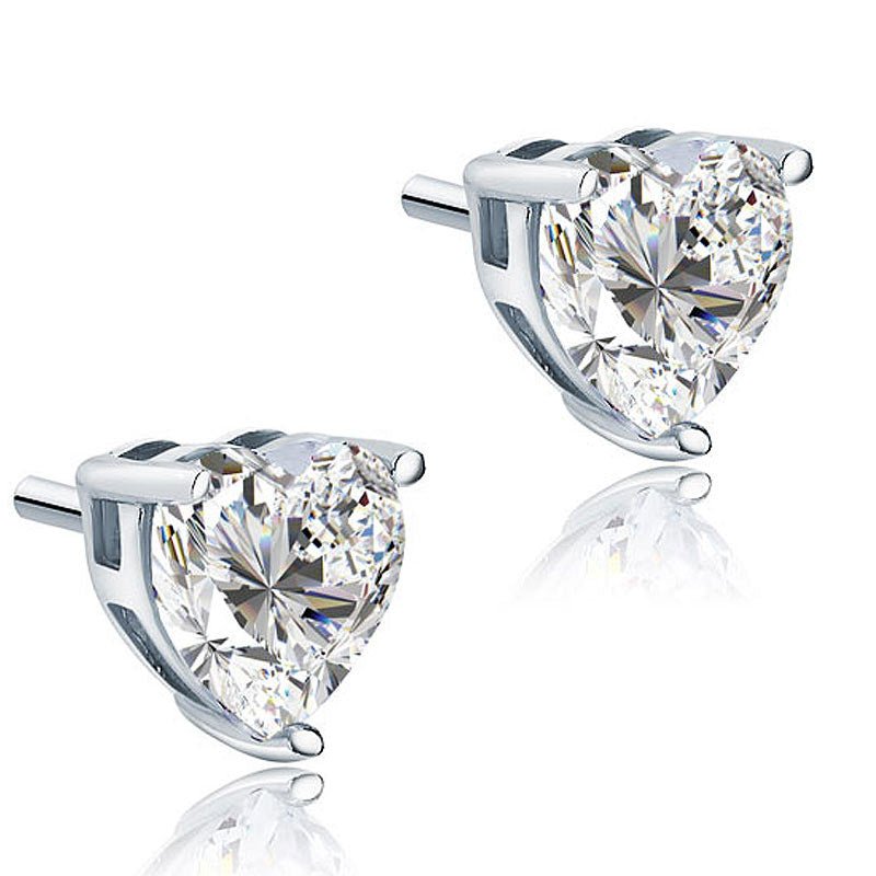 4ct Lab Created Diamond 925 Sterling Silver Earrings - Hautefull