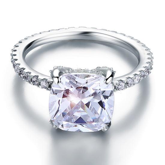 5 Ct Lab Created Diamond 925 Sterling Silver Engagement Ring - Hautefull