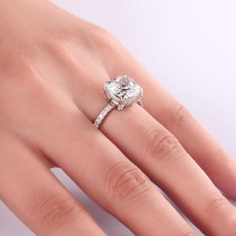 5 Ct Lab Created Diamond 925 Sterling Silver Engagement Ring - Hautefull