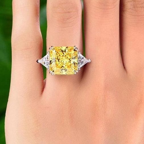 8 Carat 925 Sterling Silver Ring Yellow - Hautefull