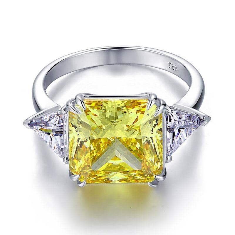 8 Carat 925 Sterling Silver Ring Yellow - Hautefull