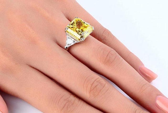 8 Carat 925 Sterling Silver Ring Yellow - Hautefull