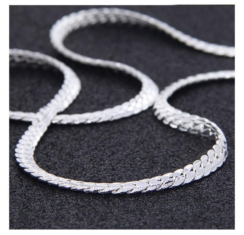 925 Sterling Silver Curb Chain Necklace - Hautefull