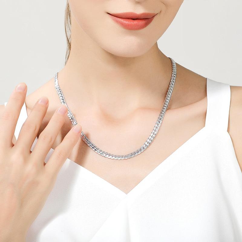 925 Sterling Silver Curb Chain Necklace - Hautefull