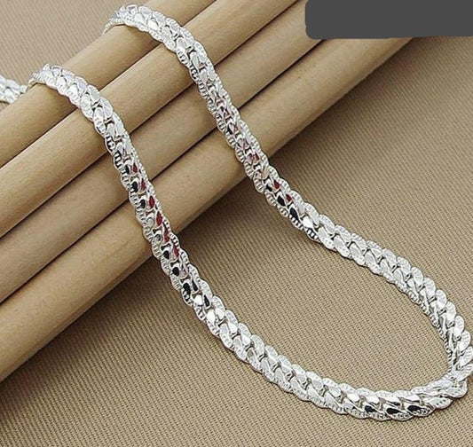 925 Sterling Silver Curb Chain Necklace - Hautefull